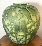 Vase « Perruches » absinthe